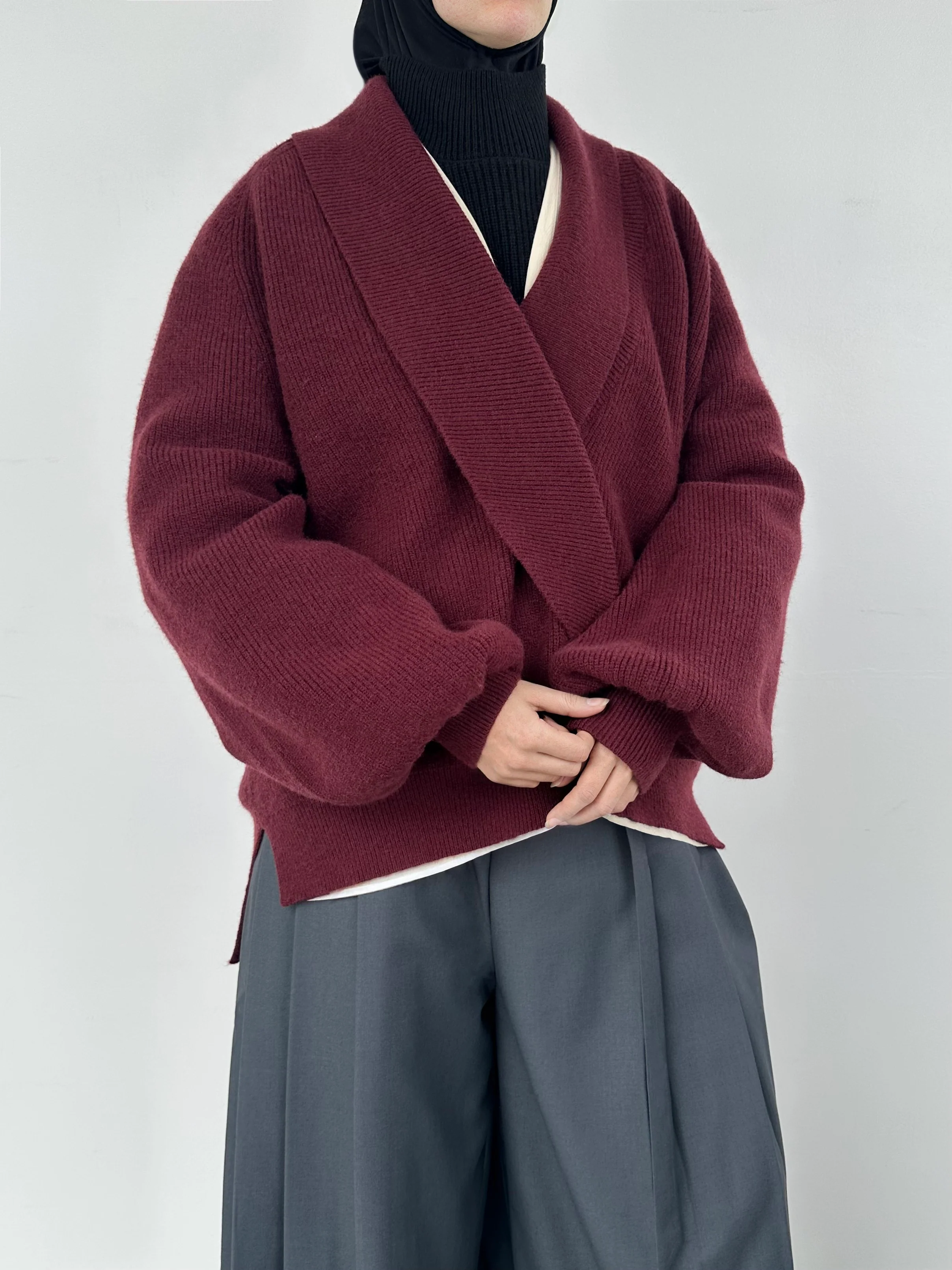 Cardigan — Bordeaux - Image 3