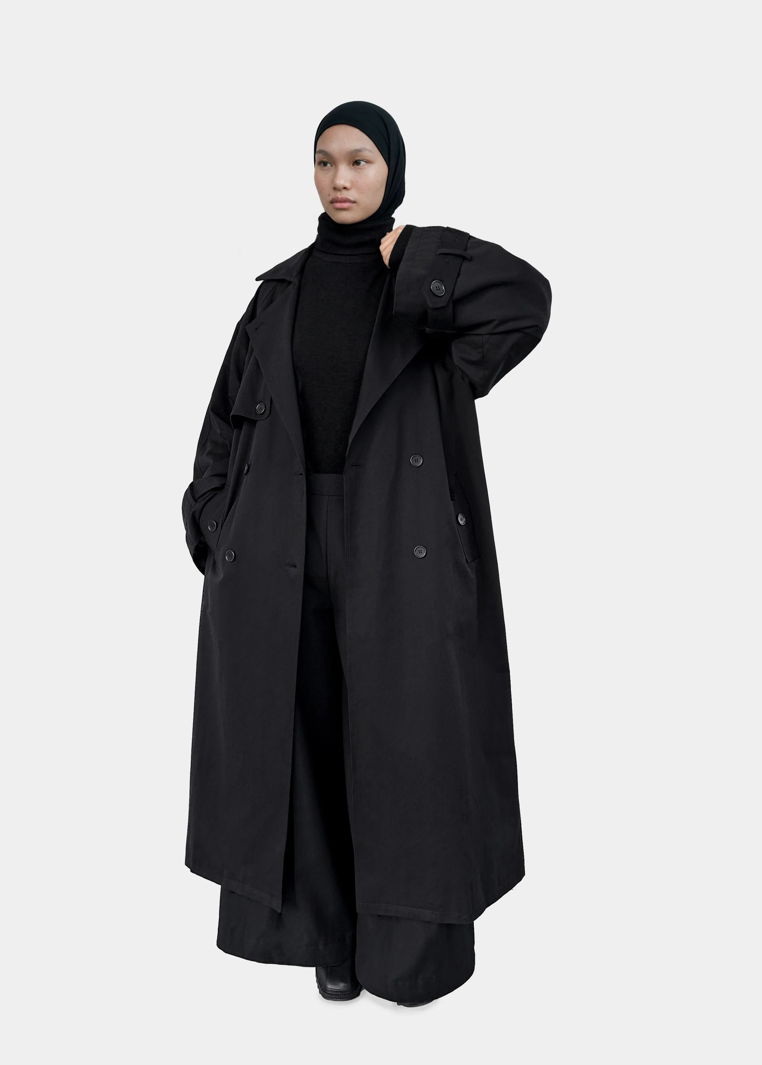 Trench oversize long — Noir - Image 2