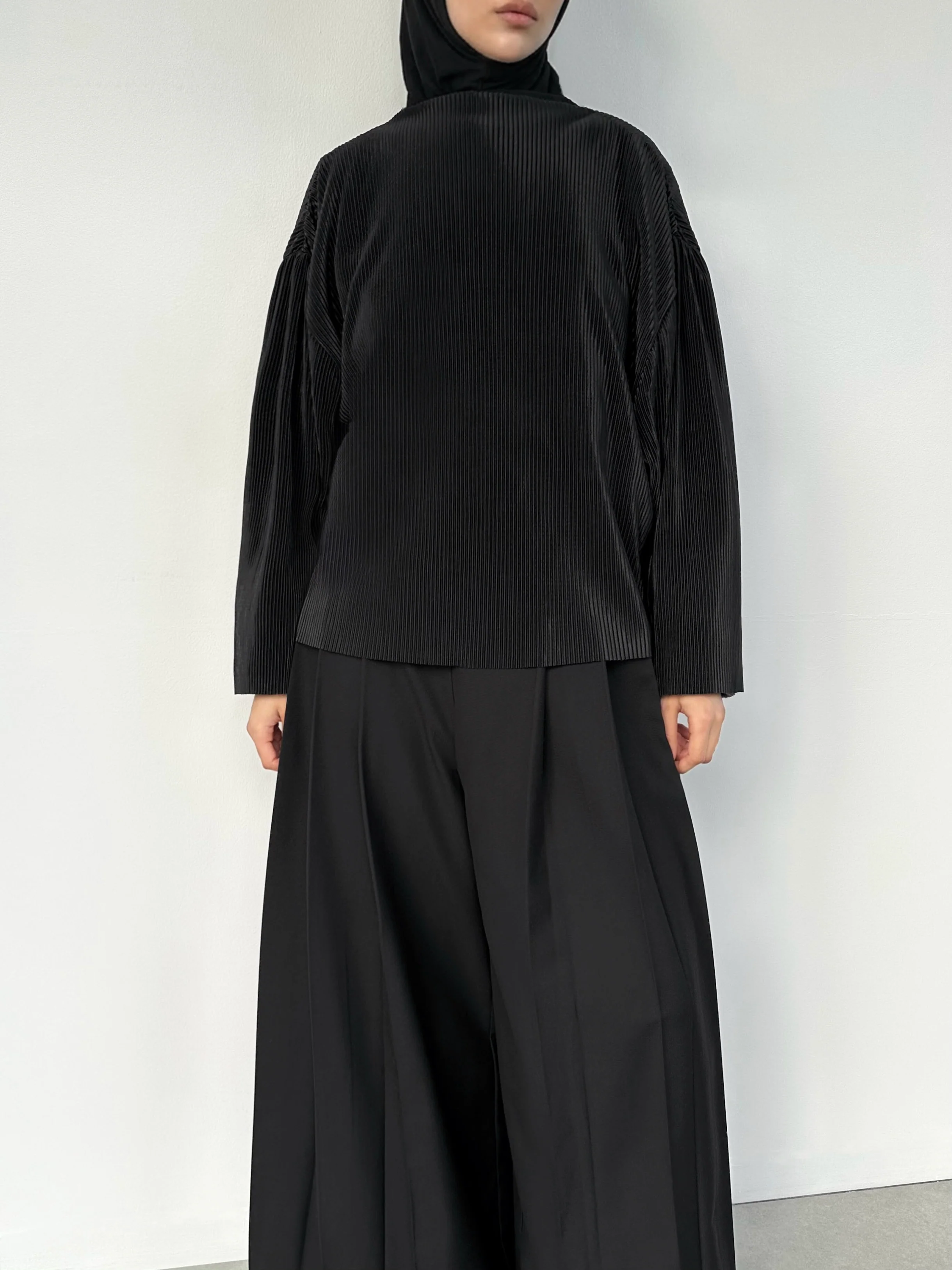 Haut plissé — Noir - Image 2